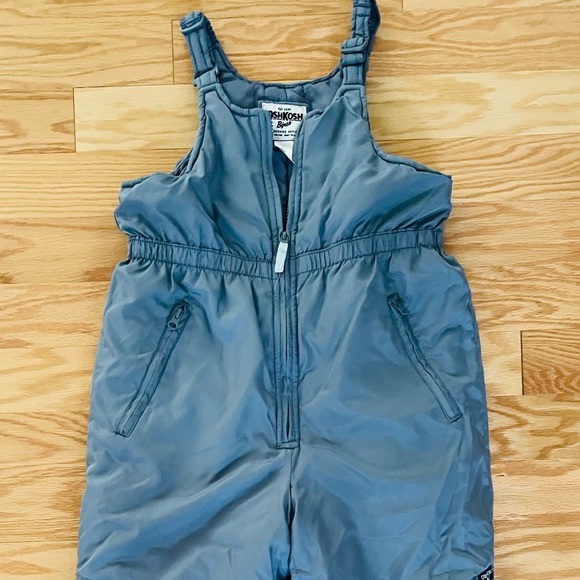 OshKosh Unisex Grey Bib Snowsuit - Picture 1 of 9